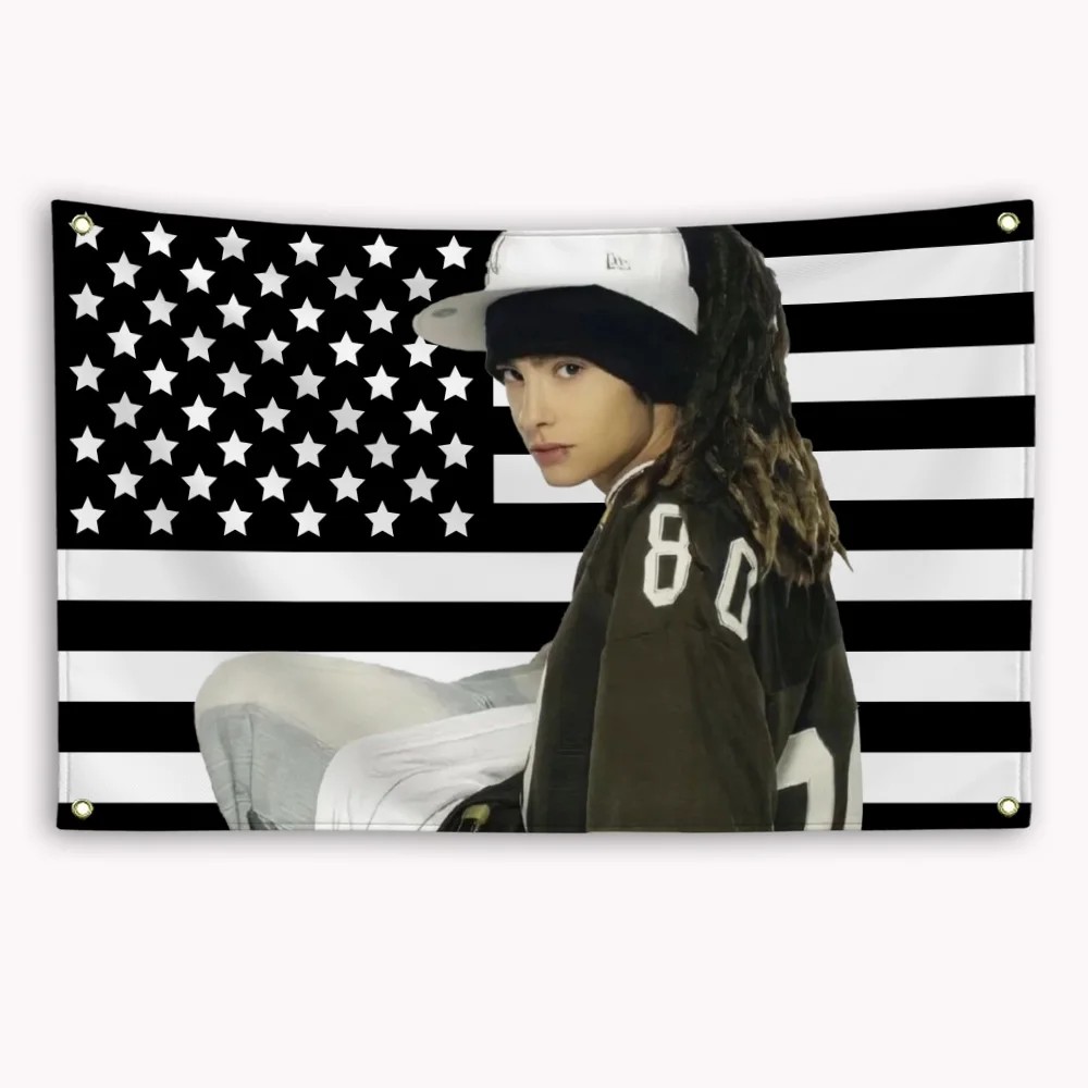 Wall Scroll Tapestry - VIKAMA Tom Kaulitz Black American Flag