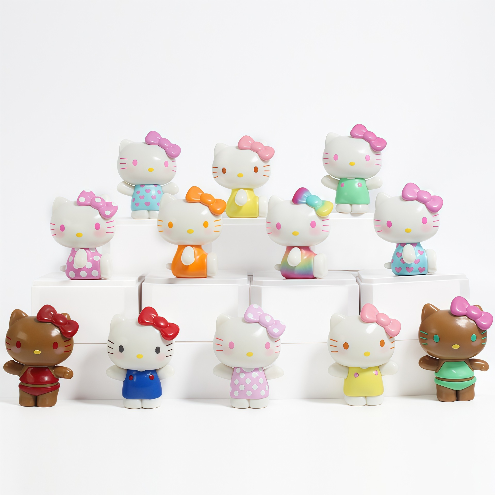 Figure Display Box - Hello Cat Summer Rainbow Series Micro