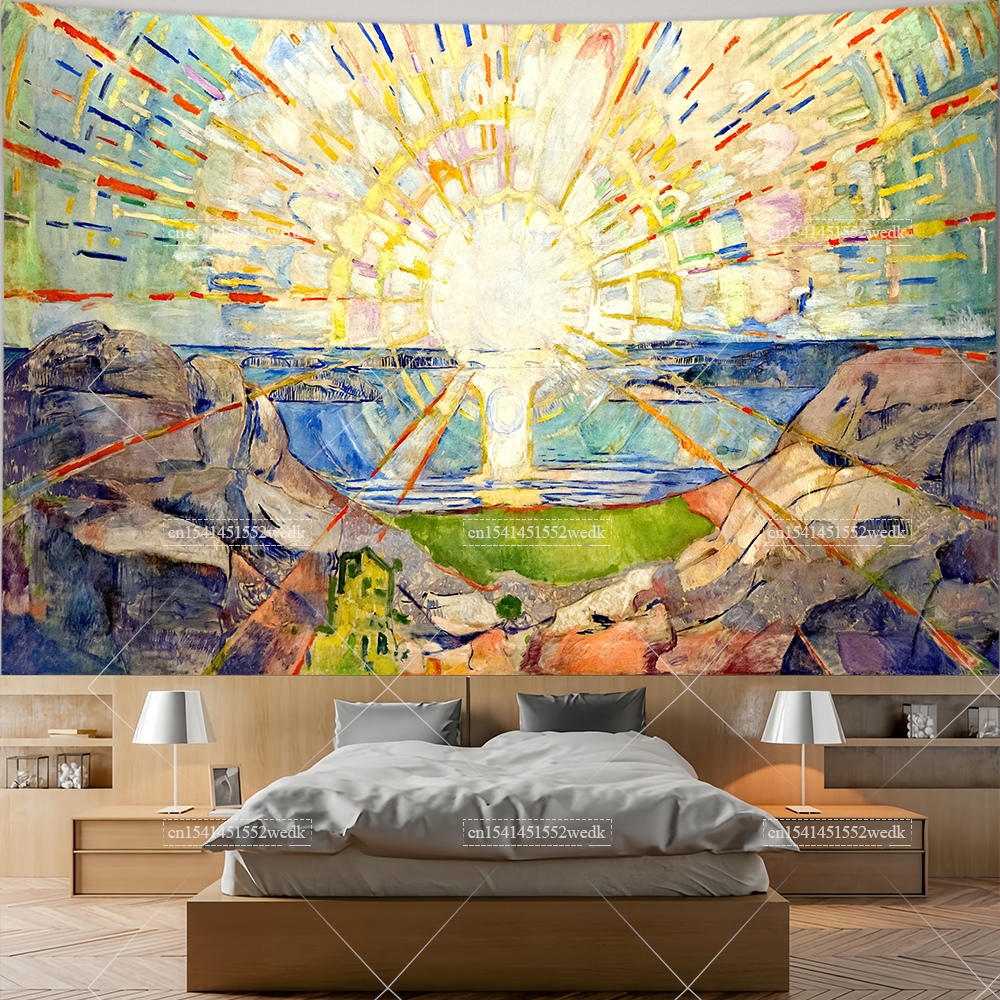 Wall Scroll Tapestry - Edvard Munch The Sun Wall Hanging