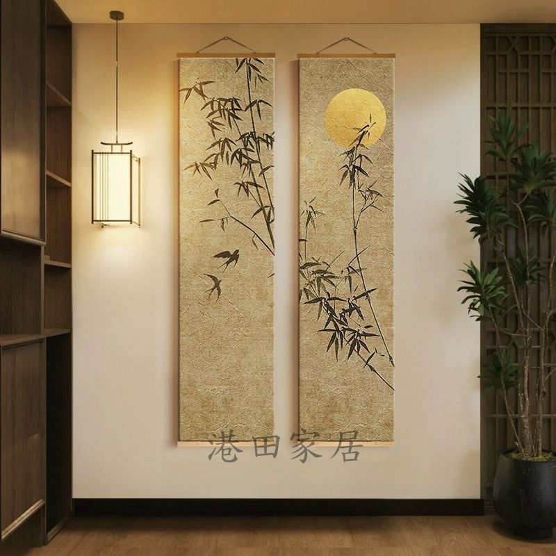 Wall Scroll Tapestry - Japanese Zen Bamboo Vertical TapestryClear Elegant