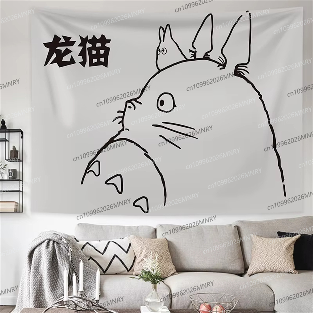 Hayao Miyazaki Totoro Backgrou - Wall Scroll Tapestry ulasan dan harga