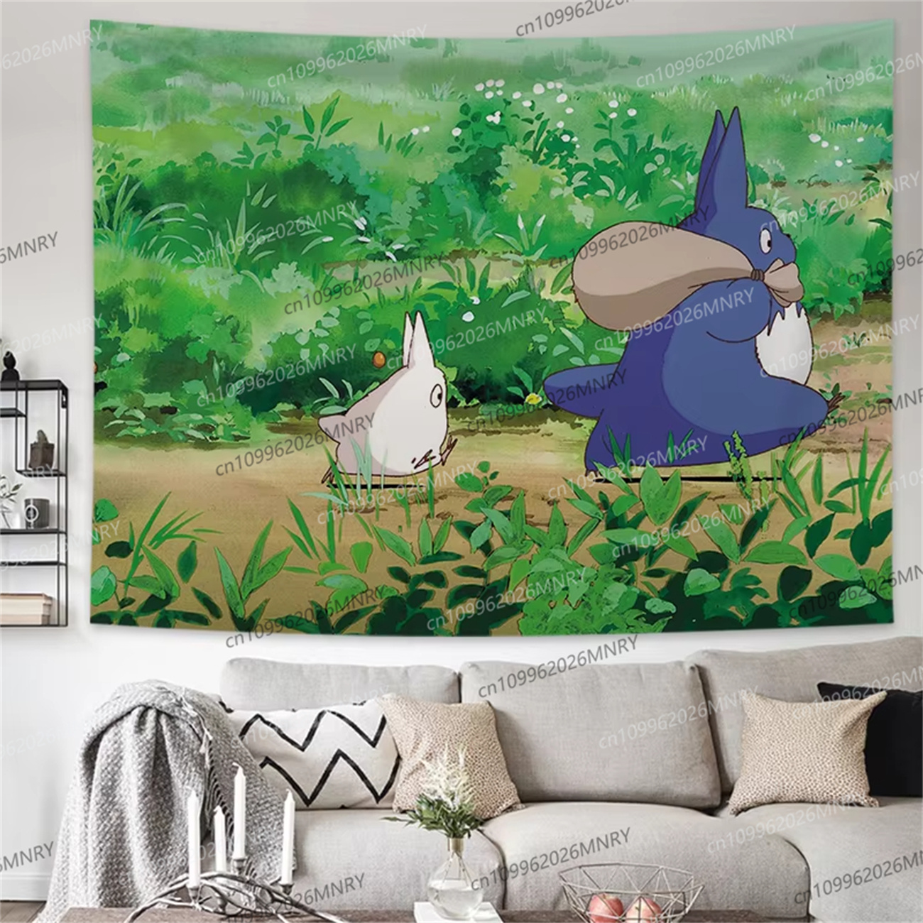 Hayao Miyazaki Totoro Backgrou - Wall Scroll Tapestry ulasan dan harga