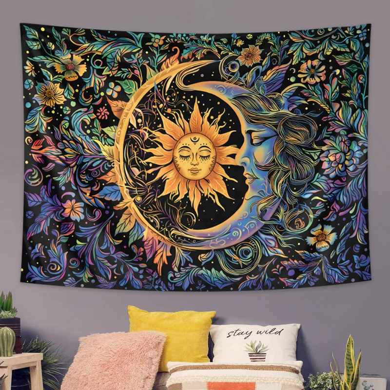 Sun and Moon Tapestry, Mystic  - Wall Scroll Tapestry ulasan dan harga