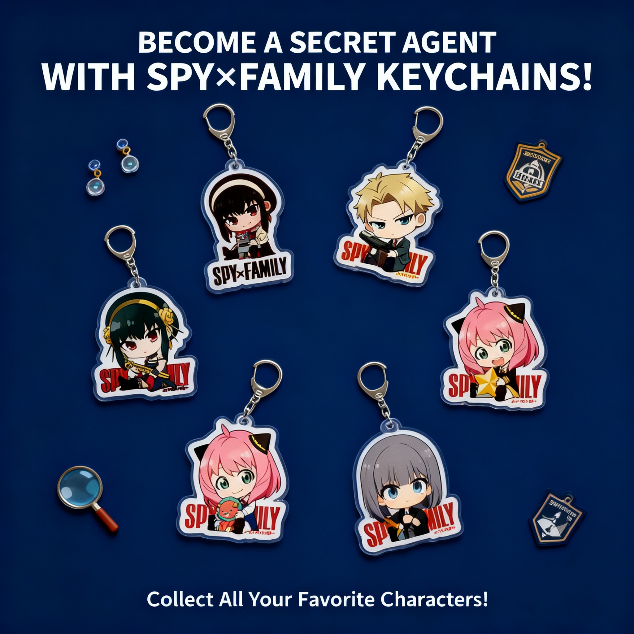 Spy x Family Acrylic Keychain  - Anime Cosplay Merchandise ulasan dan harga