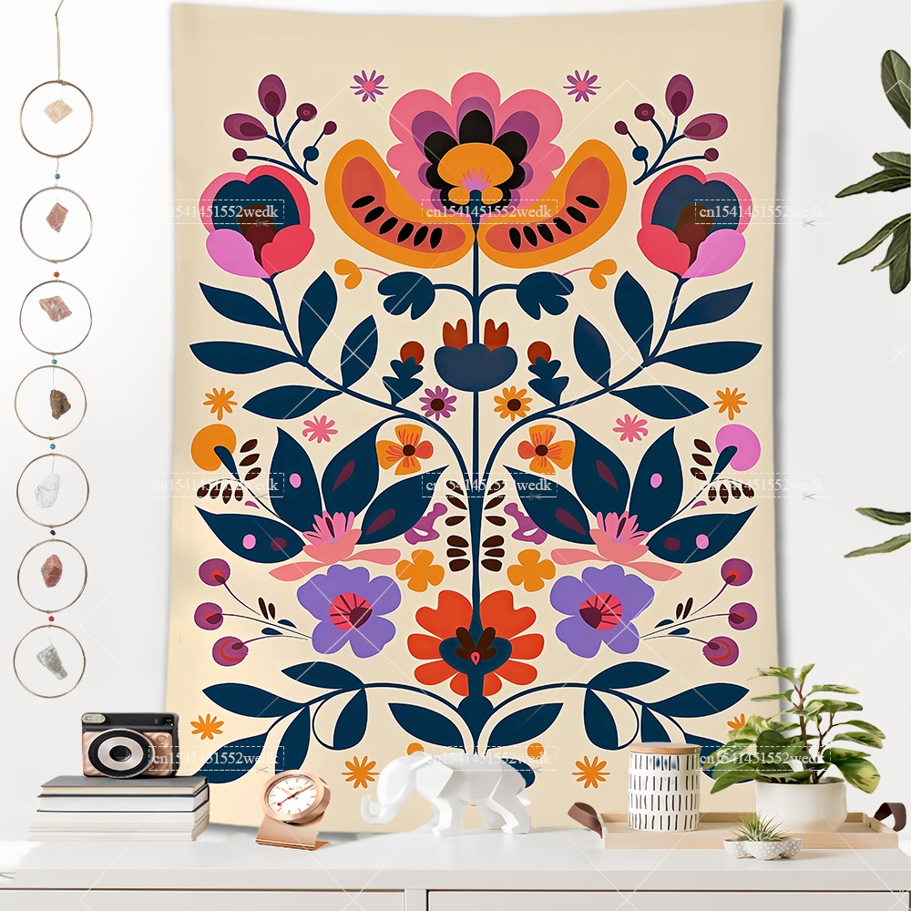 Boho Vintage Mexican Flowers T - Wall Scroll Tapestry ulasan dan harga