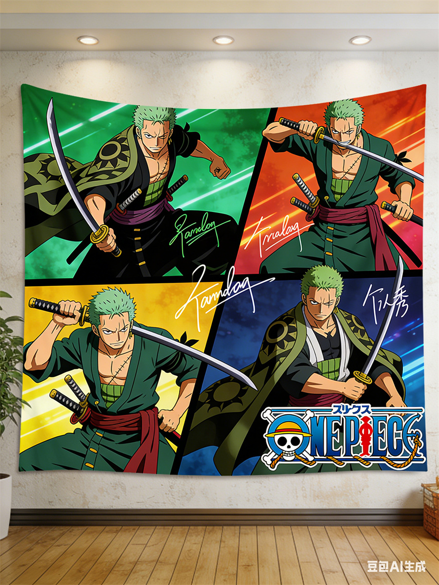 One Piece Luffy 3D Effect Wall - Wall Scroll Tapestry ulasan dan harga