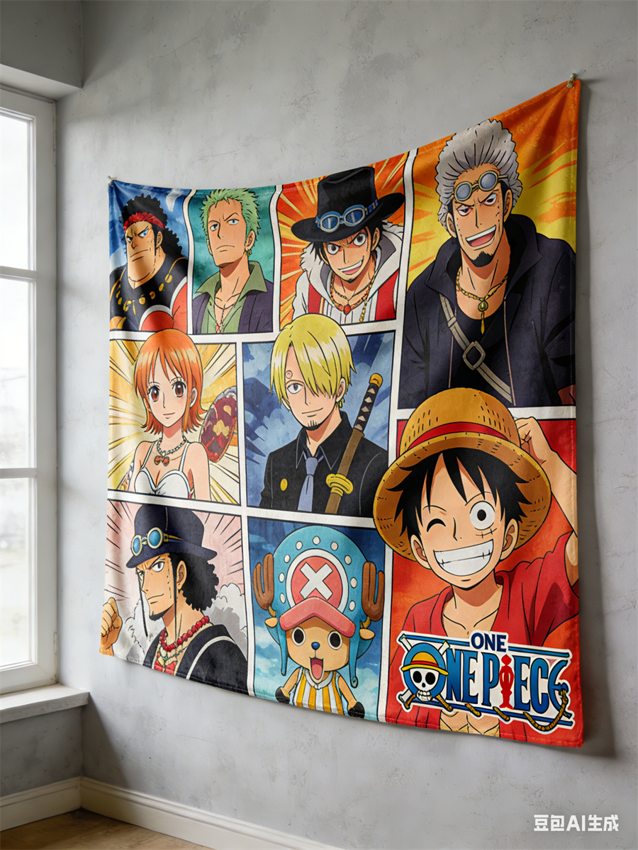 One Piece Luffy 3D Effect Wall - Wall Scroll Tapestry ulasan dan harga