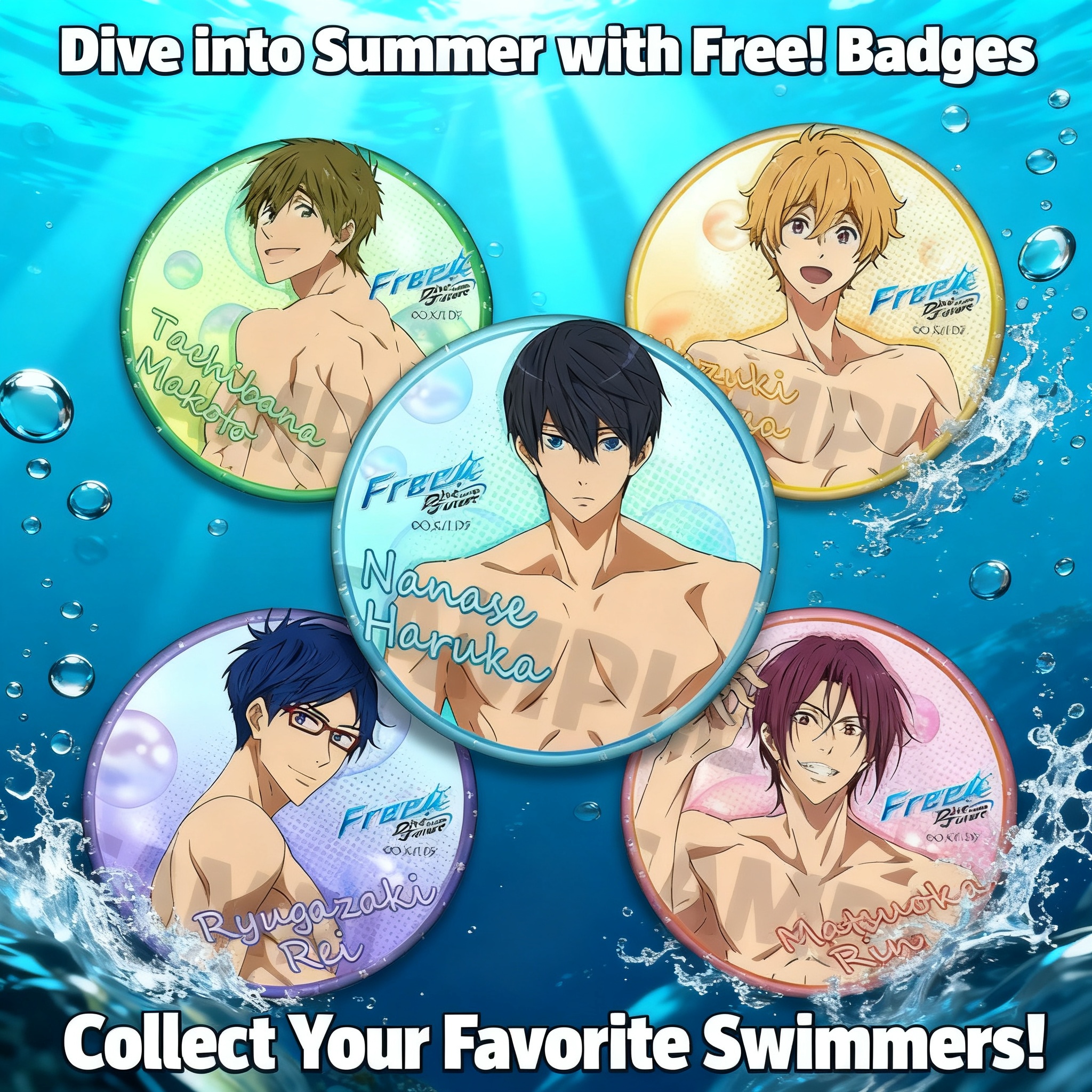 Free Swimming Club Anime Badge - Official Merchandise Anime ulasan dan harga