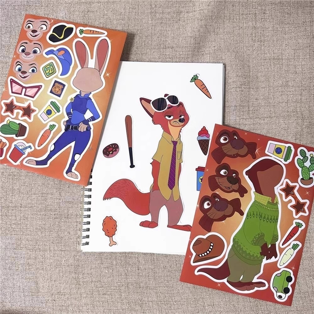 8pcs Zootopia Dress-Up Sticker - Anime Merchandise Dress ulasan dan harga