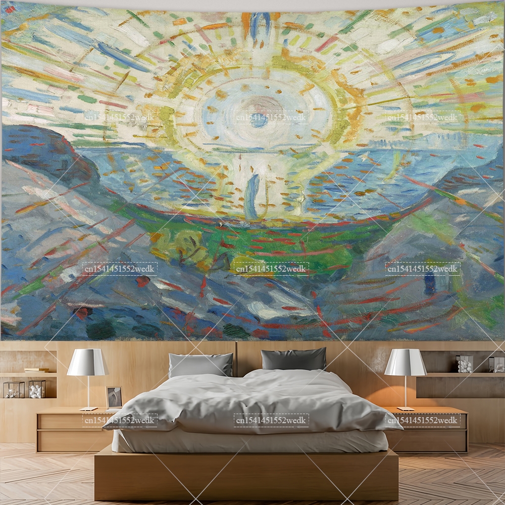 Edvard Munch The Sun Wall Hang - Wall Scroll Tapestry ulasan dan harga