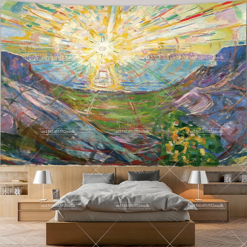 Edvard Munch The Sun Wall Hang - Wall Scroll Tapestry ulasan dan harga