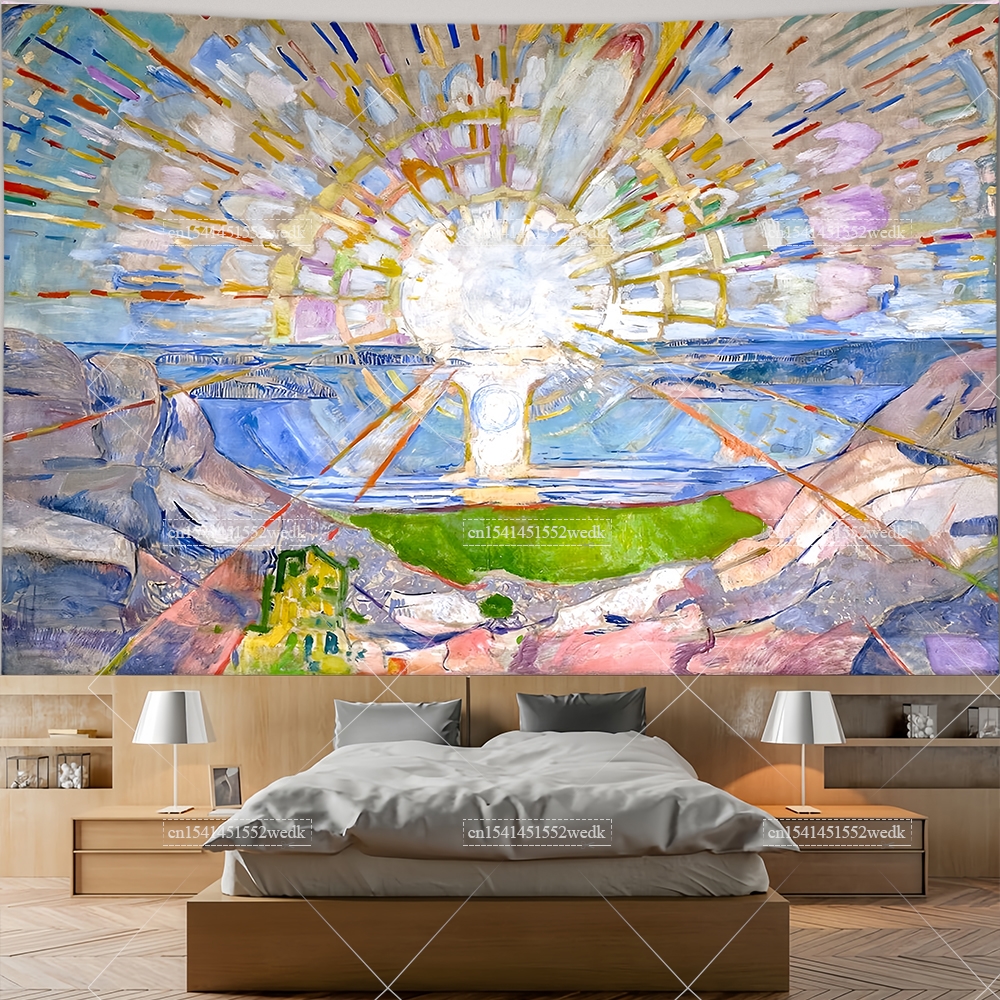Edvard Munch The Sun Wall Hang - Wall Scroll Tapestry ulasan dan harga