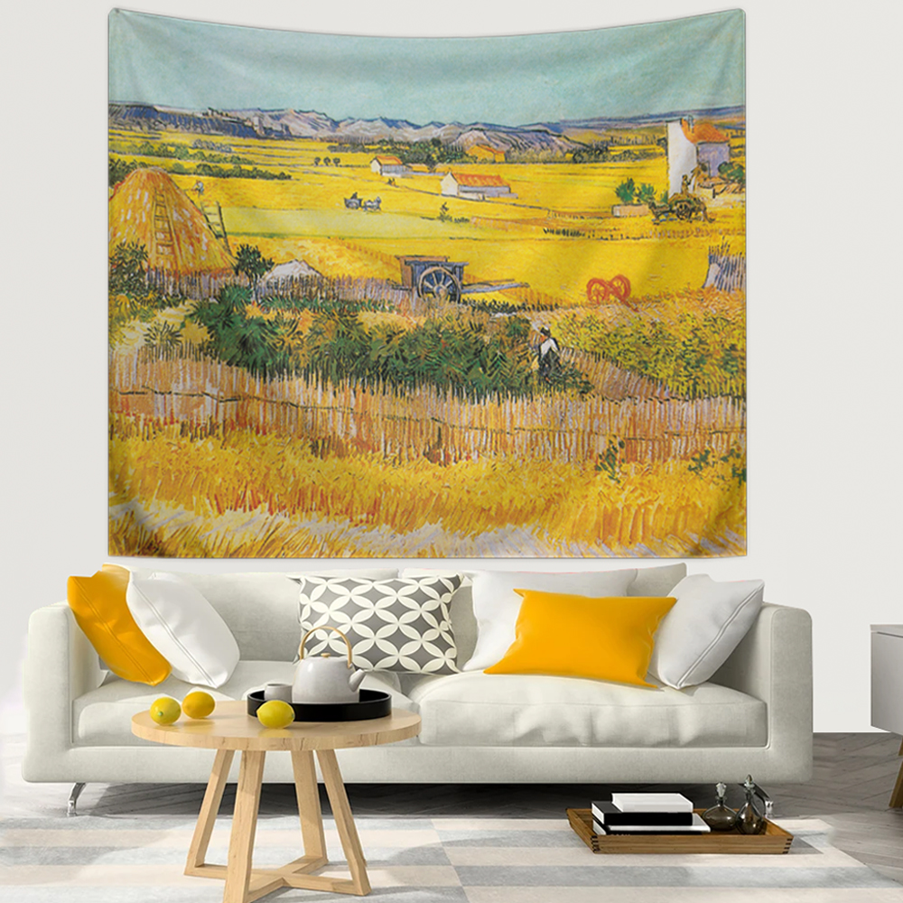 1pc Van Gogh's vintage oil pai - Wall Scroll Tapestry ulasan dan harga