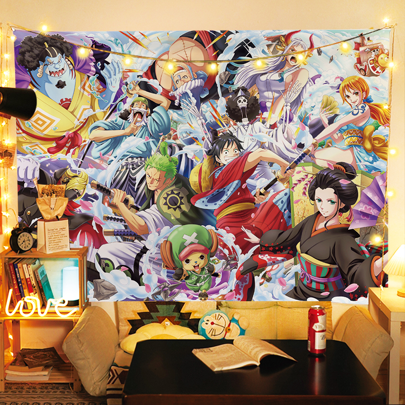 Anime One Piece Luffy Backgrou - Wall Scroll Tapestry ulasan dan harga