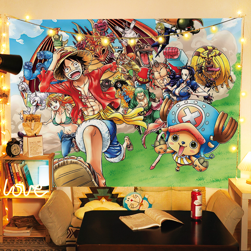 Anime One Piece Luffy Backgrou - Wall Scroll Tapestry ulasan dan harga
