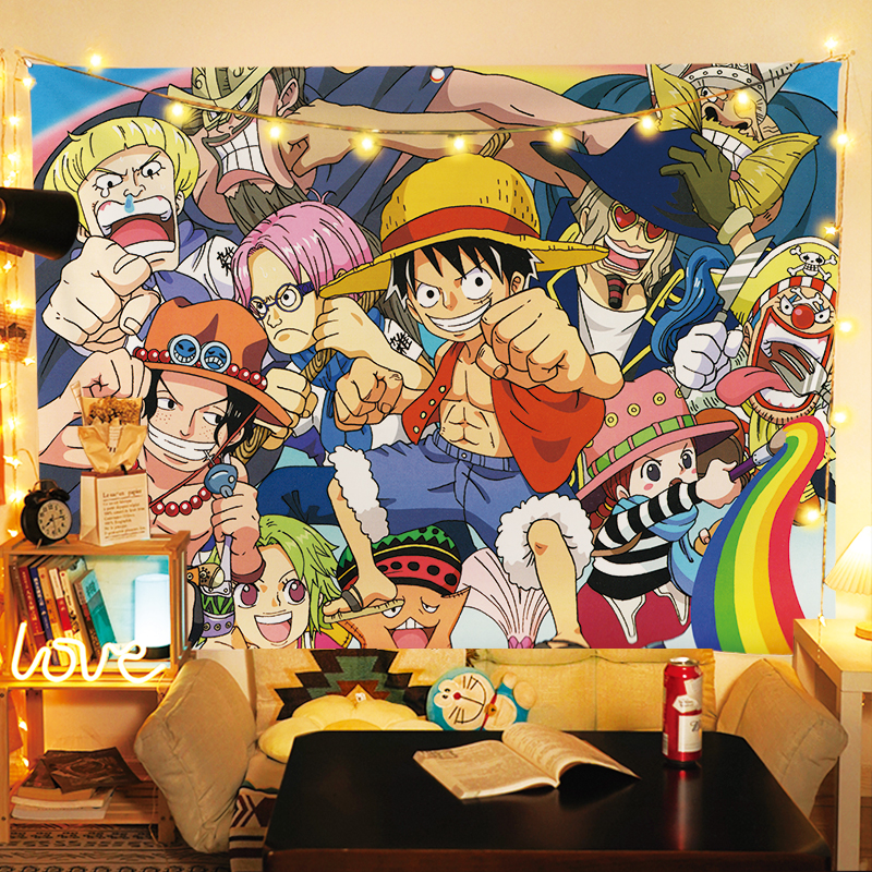 Anime One Piece Luffy Backgrou - Wall Scroll Tapestry ulasan dan harga