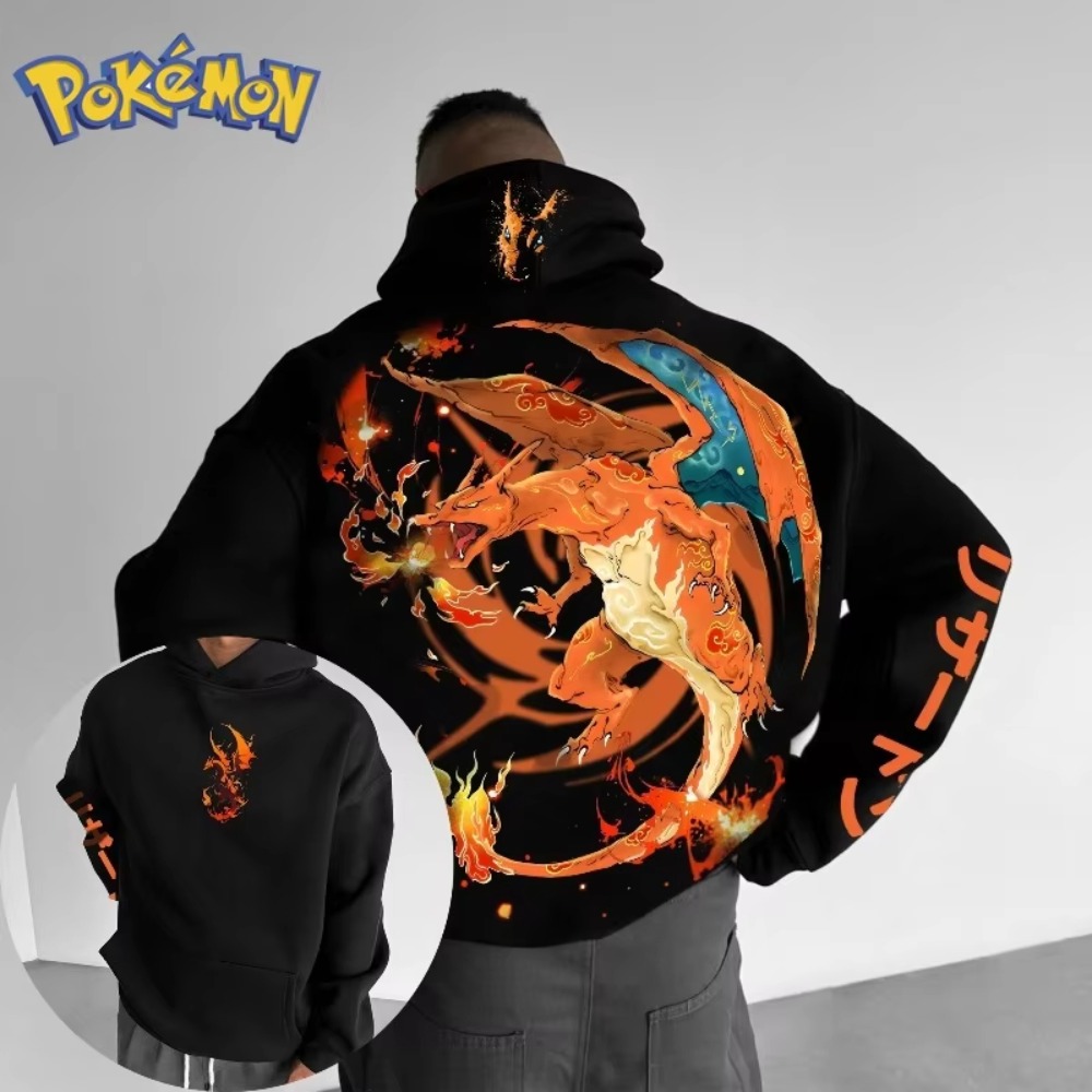 Pokemon Hoodie Charizard Print - Anime Merchandise Store Japan ulasan dan harga