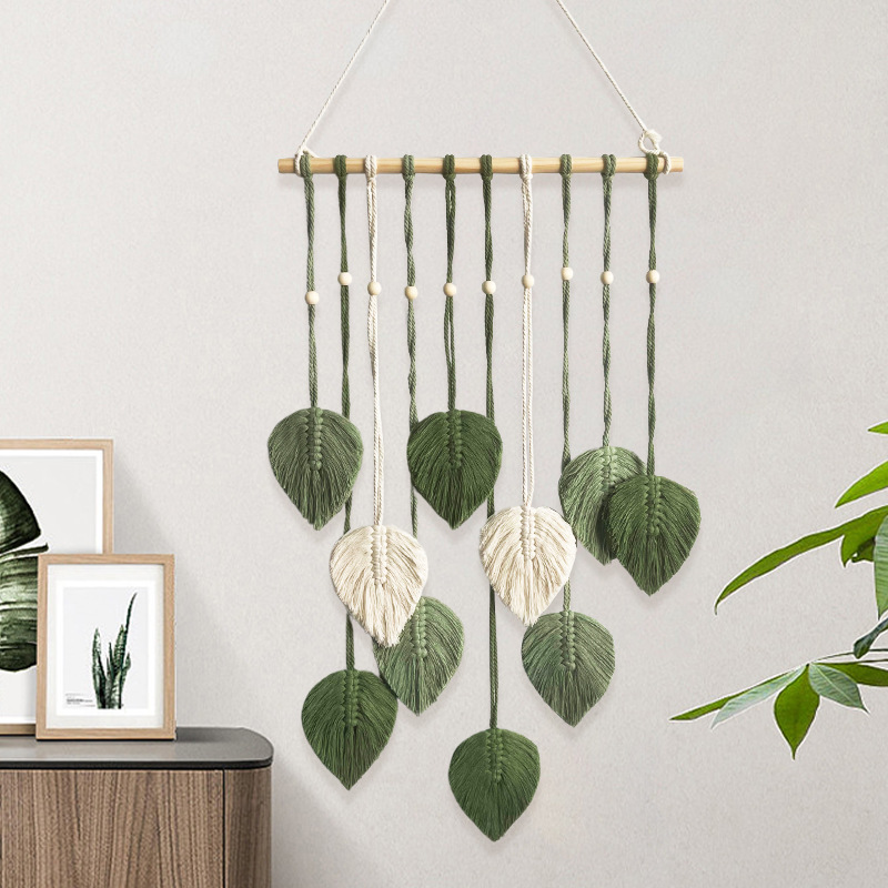 Handmade Leaf Tapestry Weaving - Wall Scroll Tapestry ulasan dan harga