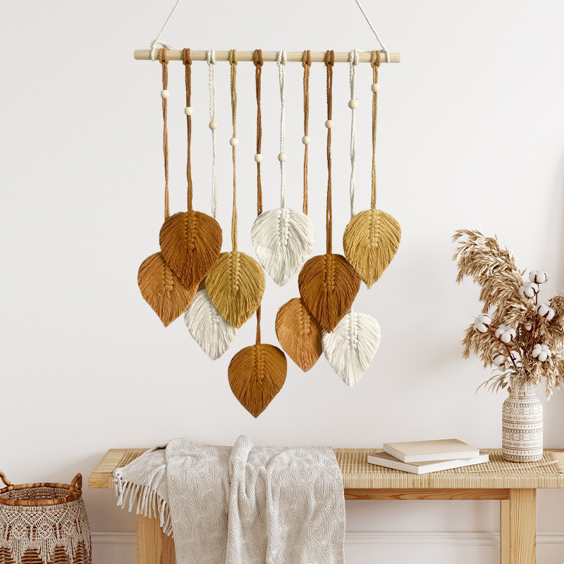 Handmade Leaf Tapestry Weaving - Wall Scroll Tapestry ulasan dan harga